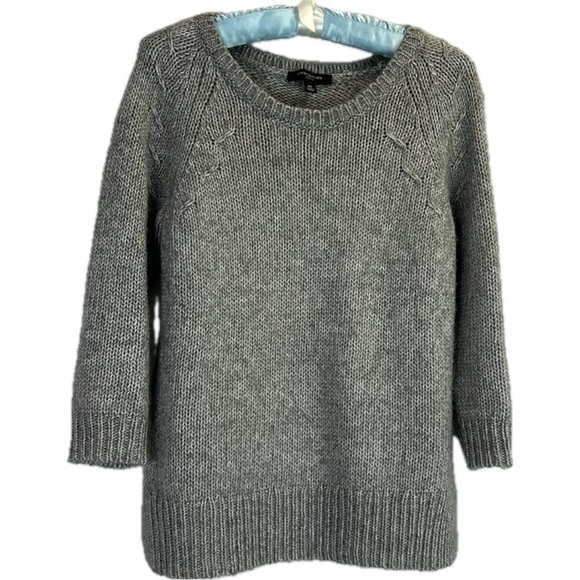 Ann Taylor Alpaca Wool Blend Gray Sweater Size Medium Petite - Picture 1 of 12